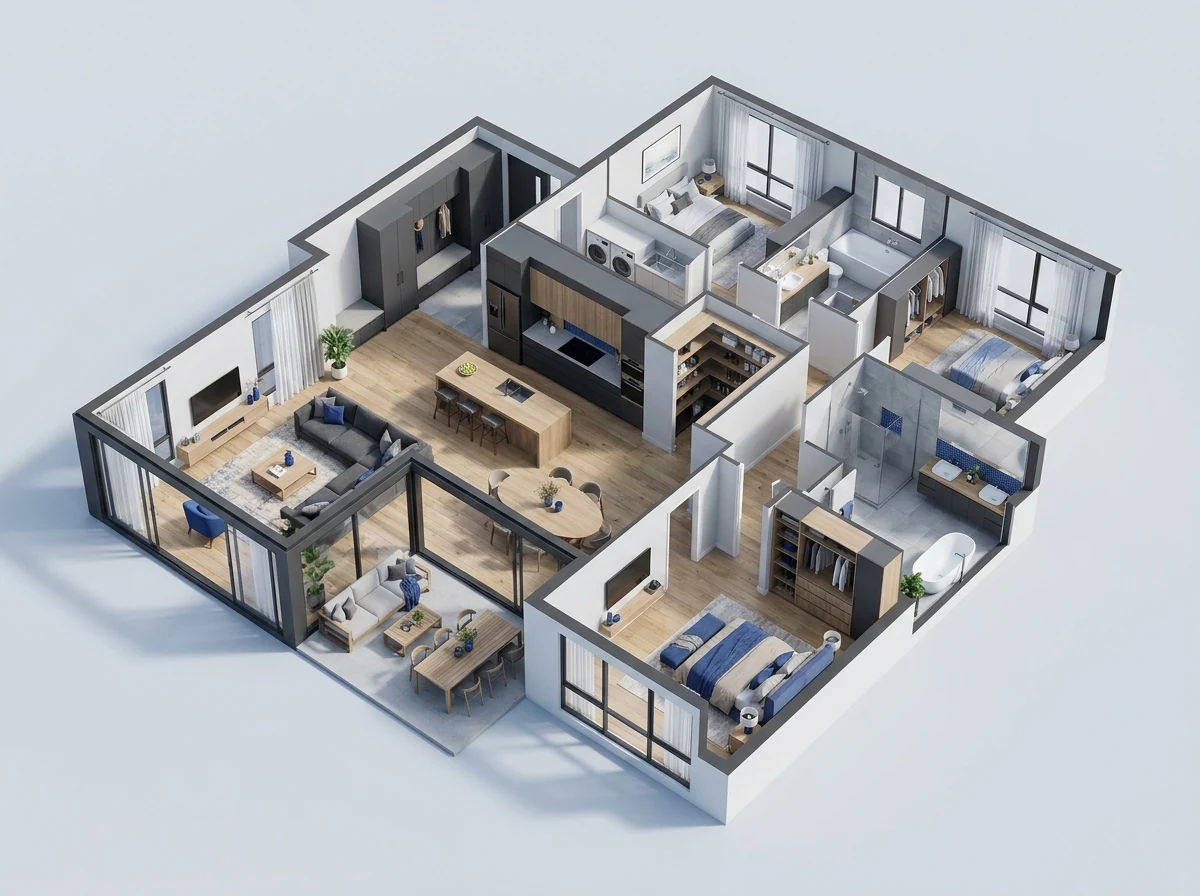 Light family home interior concept